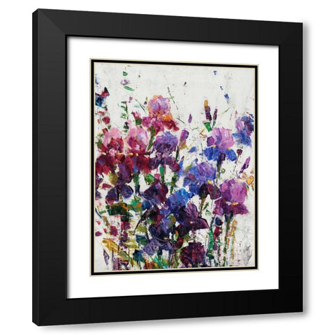 Iris Blooming I Black Modern Wood Framed Art Print with Double Matting by OToole, Tim
