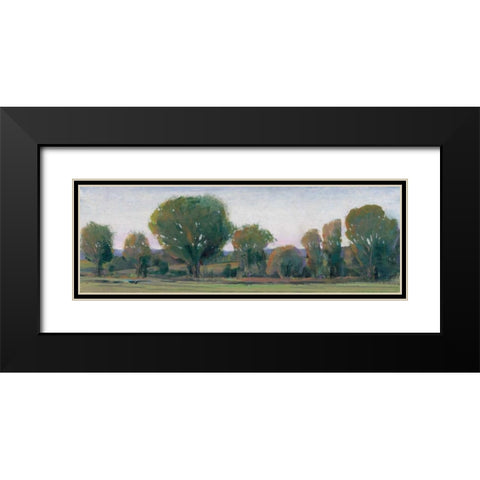 Panoramic Treeline II Black Modern Wood Framed Art Print with Double Matting by OToole, Tim