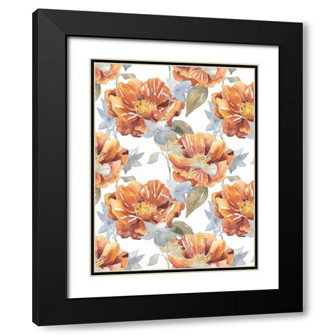 Ebbing Peonies I Black Modern Wood Framed Art Print with Double Matting by Popp, Grace