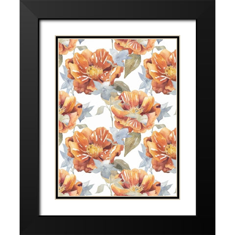 Ebbing Peonies I Black Modern Wood Framed Art Print with Double Matting by Popp, Grace