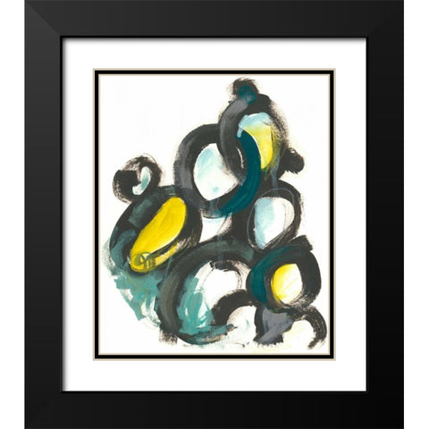 Linked Ovals I Black Modern Wood Framed Art Print with Double Matting by Vess, June Erica