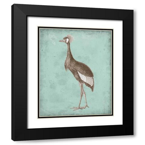 Sepia and Spa Heron II Black Modern Wood Framed Art Print with Double Matting by Vision Studio