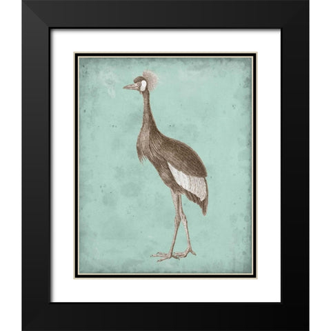 Sepia and Spa Heron II Black Modern Wood Framed Art Print with Double Matting by Vision Studio