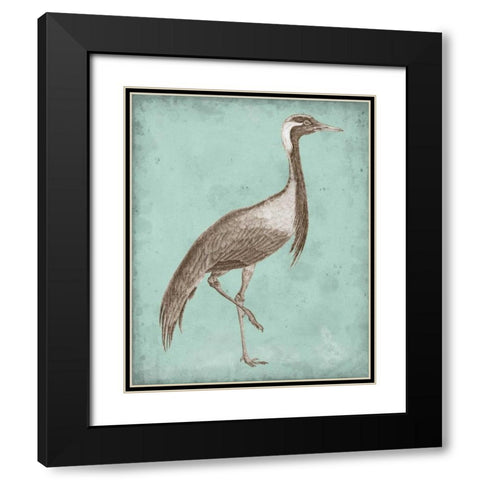 Sepia and Spa Heron III Black Modern Wood Framed Art Print with Double Matting by Vision Studio