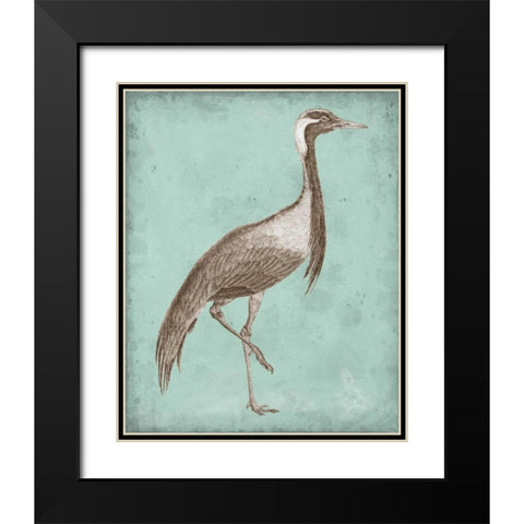 Sepia and Spa Heron III Black Modern Wood Framed Art Print with Double Matting by Vision Studio