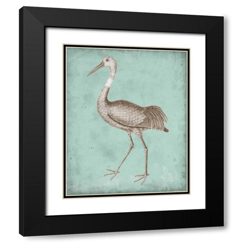 Sepia and Spa Heron IV Black Modern Wood Framed Art Print with Double Matting by Vision Studio