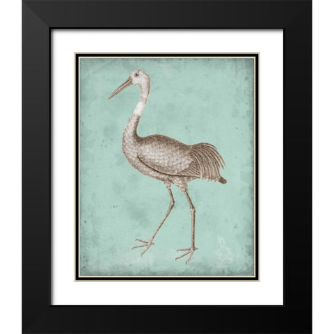 Sepia and Spa Heron IV Black Modern Wood Framed Art Print with Double Matting by Vision Studio