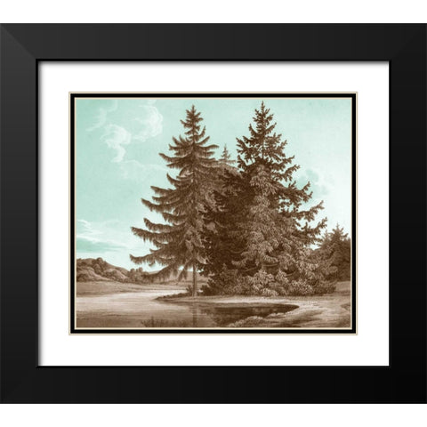 Serene Trees III Black Modern Wood Framed Art Print with Double Matting by Kennion, Edward