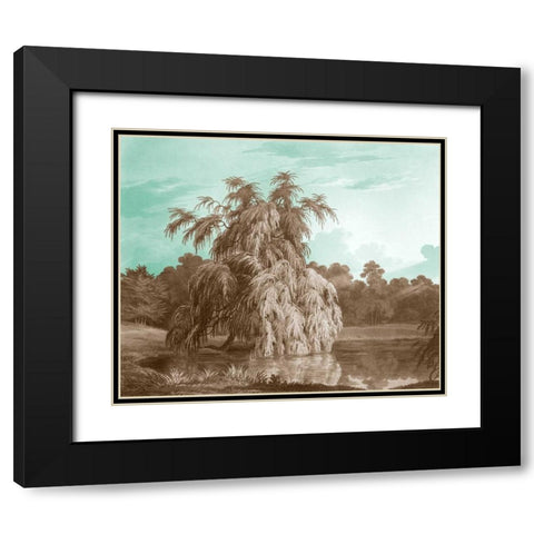 Serene Trees V Black Modern Wood Framed Art Print with Double Matting by Kennion, Edward