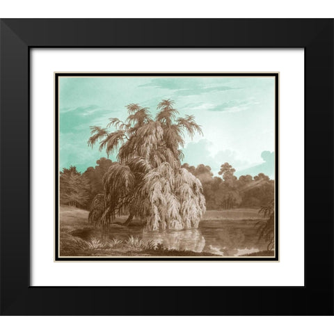 Serene Trees V Black Modern Wood Framed Art Print with Double Matting by Kennion, Edward