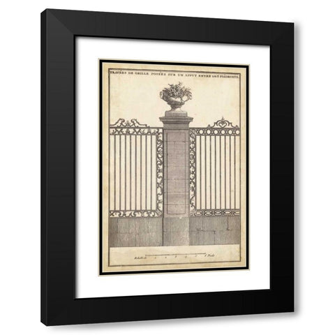 Antique Decorative Gate I Black Modern Wood Framed Art Print with Double Matting by Blondel, J.F.