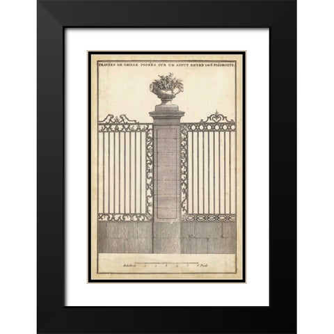 Antique Decorative Gate I Black Modern Wood Framed Art Print with Double Matting by Blondel, J.F.