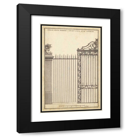 Antique Decorative Gate II Black Modern Wood Framed Art Print with Double Matting by Blondel, J.F.
