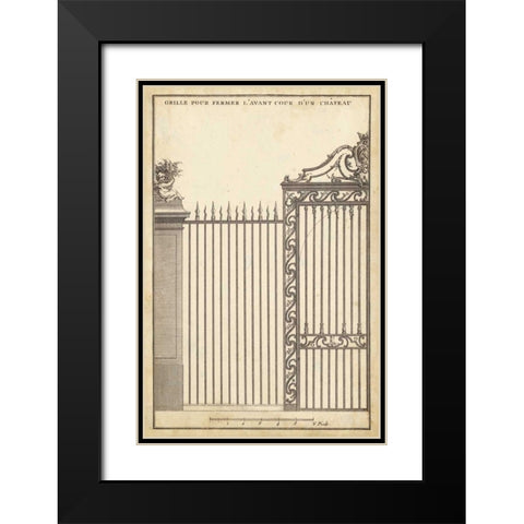 Antique Decorative Gate II Black Modern Wood Framed Art Print with Double Matting by Blondel, J.F.
