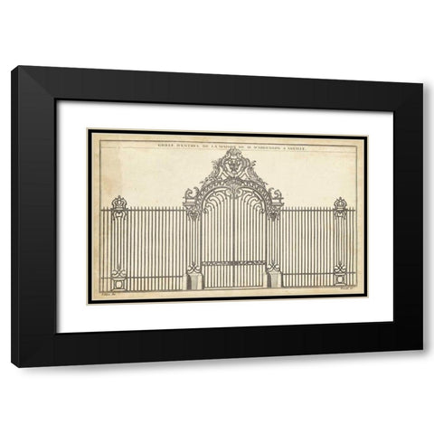 Antique Decorative Gate III Black Modern Wood Framed Art Print with Double Matting by Blondel, J.F.