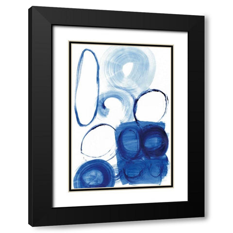 Blue Circle Study I Black Modern Wood Framed Art Print with Double Matting by Fuchs, Jodi
