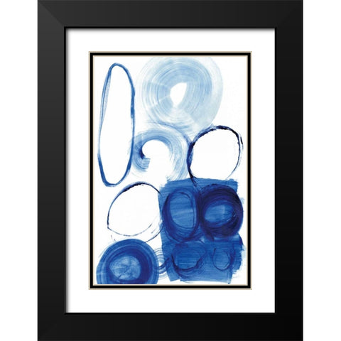 Blue Circle Study I Black Modern Wood Framed Art Print with Double Matting by Fuchs, Jodi
