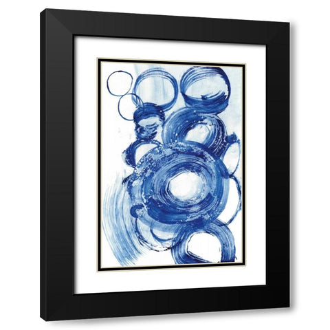 Blue Circle Study II Black Modern Wood Framed Art Print with Double Matting by Fuchs, Jodi