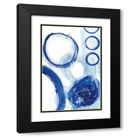 Blue Circle Study III Black Modern Wood Framed Art Print with Double Matting by Fuchs, Jodi