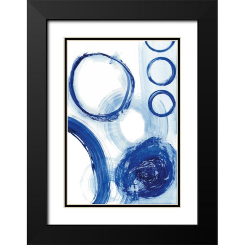 Blue Circle Study III Black Modern Wood Framed Art Print with Double Matting by Fuchs, Jodi