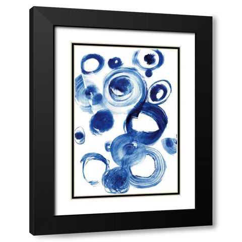 Blue Circle Study IV Black Modern Wood Framed Art Print with Double Matting by Fuchs, Jodi