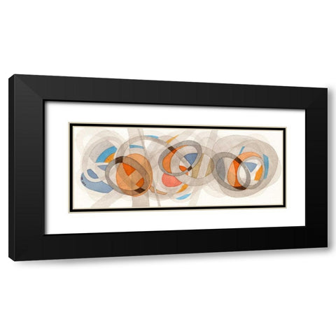 Sepia and Orange Circles Black Modern Wood Framed Art Print with Double Matting by Galapon, Nikki