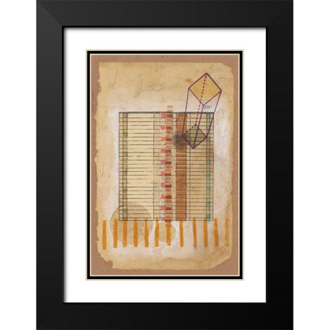 Grid and Parallelogram Black Modern Wood Framed Art Print with Double Matting by Galapon, Nikki