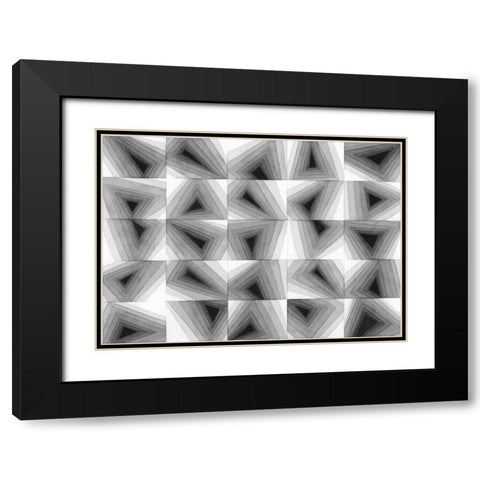 Gradient Grays I Black Modern Wood Framed Art Print with Double Matting by Galapon, Nikki