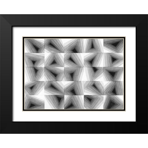 Gradient Grays I Black Modern Wood Framed Art Print with Double Matting by Galapon, Nikki