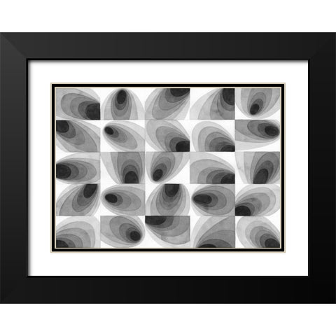 Gradient Grays II Black Modern Wood Framed Art Print with Double Matting by Galapon, Nikki