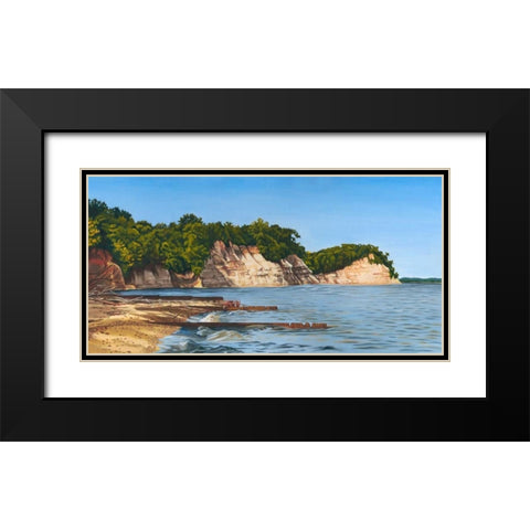 Contrails II Black Modern Wood Framed Art Print with Double Matting by Miller, Dianne