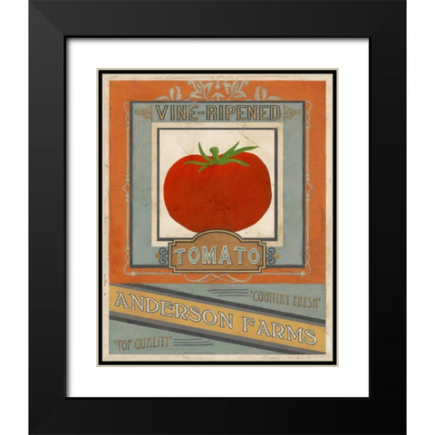 Vintage Produce Sign I Black Modern Wood Framed Art Print with Double Matting by Vess, June Erica