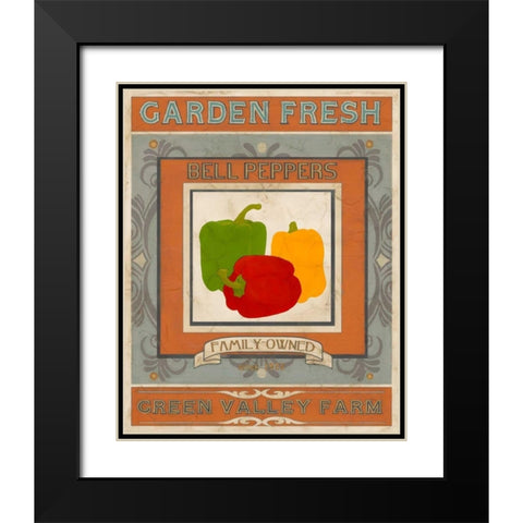 Vintage Produce Sign II Black Modern Wood Framed Art Print with Double Matting by Vess, June Erica