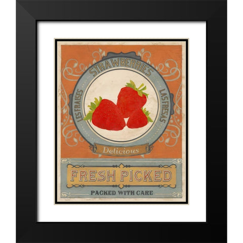 Vintage Produce Sign VI Black Modern Wood Framed Art Print with Double Matting by Vess, June Erica