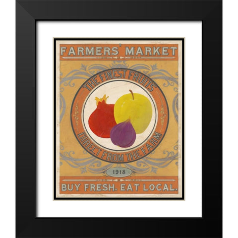 Vintage Produce Sign VIII Black Modern Wood Framed Art Print with Double Matting by Vess, June Erica