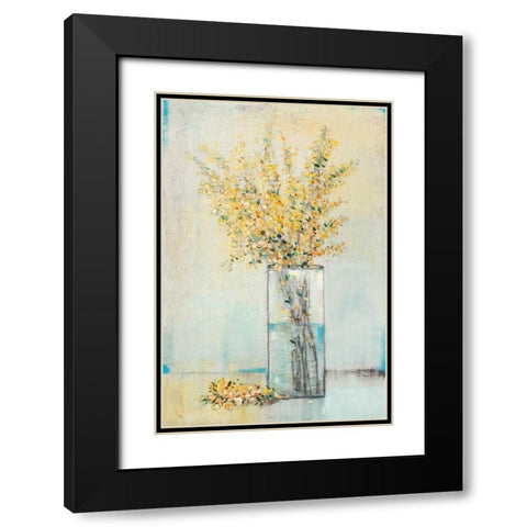 Yellow Spray in Vase I Black Modern Wood Framed Art Print with Double Matting by OToole, Tim