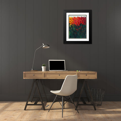 Color Spectrum Flowers I Black Modern Wood Framed Art Print with Double Matting by OToole, Tim