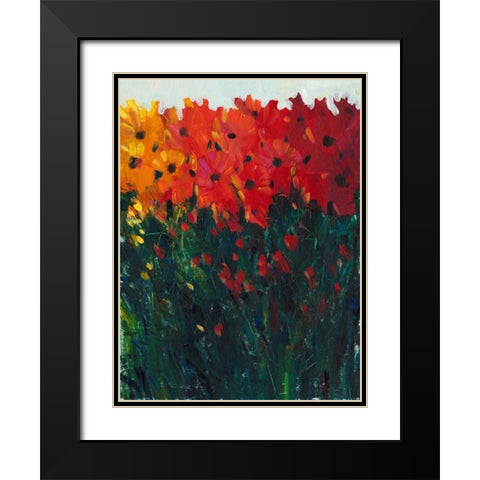 Color Spectrum Flowers I Black Modern Wood Framed Art Print with Double Matting by OToole, Tim