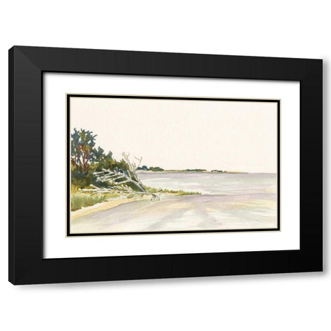 Solitary Coastline II Black Modern Wood Framed Art Print with Double Matting by Miller, Dianne