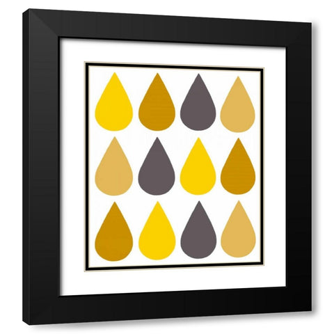 Raindrops II Black Modern Wood Framed Art Print with Double Matting by Zarris, Chariklia