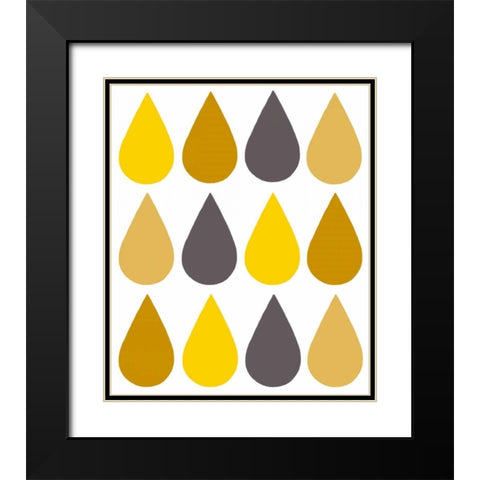 Raindrops II Black Modern Wood Framed Art Print with Double Matting by Zarris, Chariklia