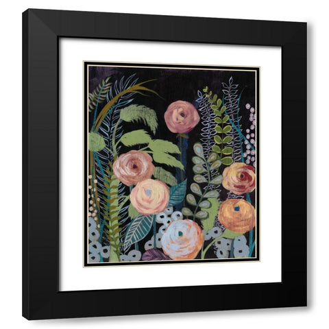 Diverging Blooms II Black Modern Wood Framed Art Print with Double Matting by Popp, Grace