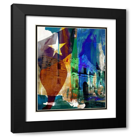 Alamo Flag Black Modern Wood Framed Art Print with Double Matting by Jasper, Sisa