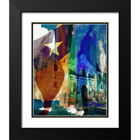 Alamo Flag Black Modern Wood Framed Art Print with Double Matting by Jasper, Sisa