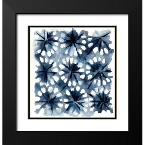 Indigo Study II Black Modern Wood Framed Art Print with Double Matting by Zarris, Chariklia