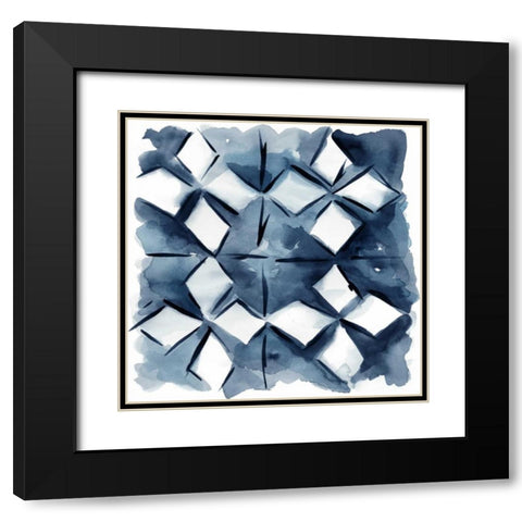 Indigo Study IV Black Modern Wood Framed Art Print with Double Matting by Zarris, Chariklia