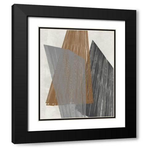Triangle Stripes I Black Modern Wood Framed Art Print with Double Matting by Goldberger, Jennifer
