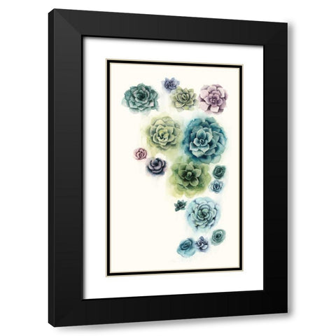 Succulent Cluster I Black Modern Wood Framed Art Print with Double Matting by Popp, Grace
