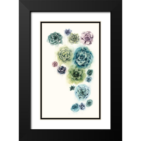 Succulent Cluster I Black Modern Wood Framed Art Print with Double Matting by Popp, Grace