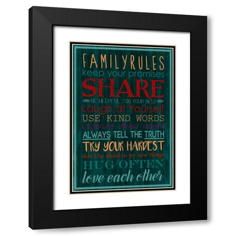 Spice Family Rules I Black Modern Wood Framed Art Print with Double Matting by Popp, Grace
